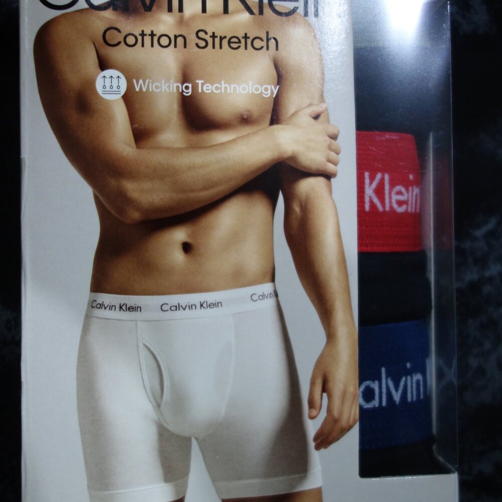 Calvin Klein Cotton Stretch Wicking technology Classic Fit L 3 Boxer Briefs New